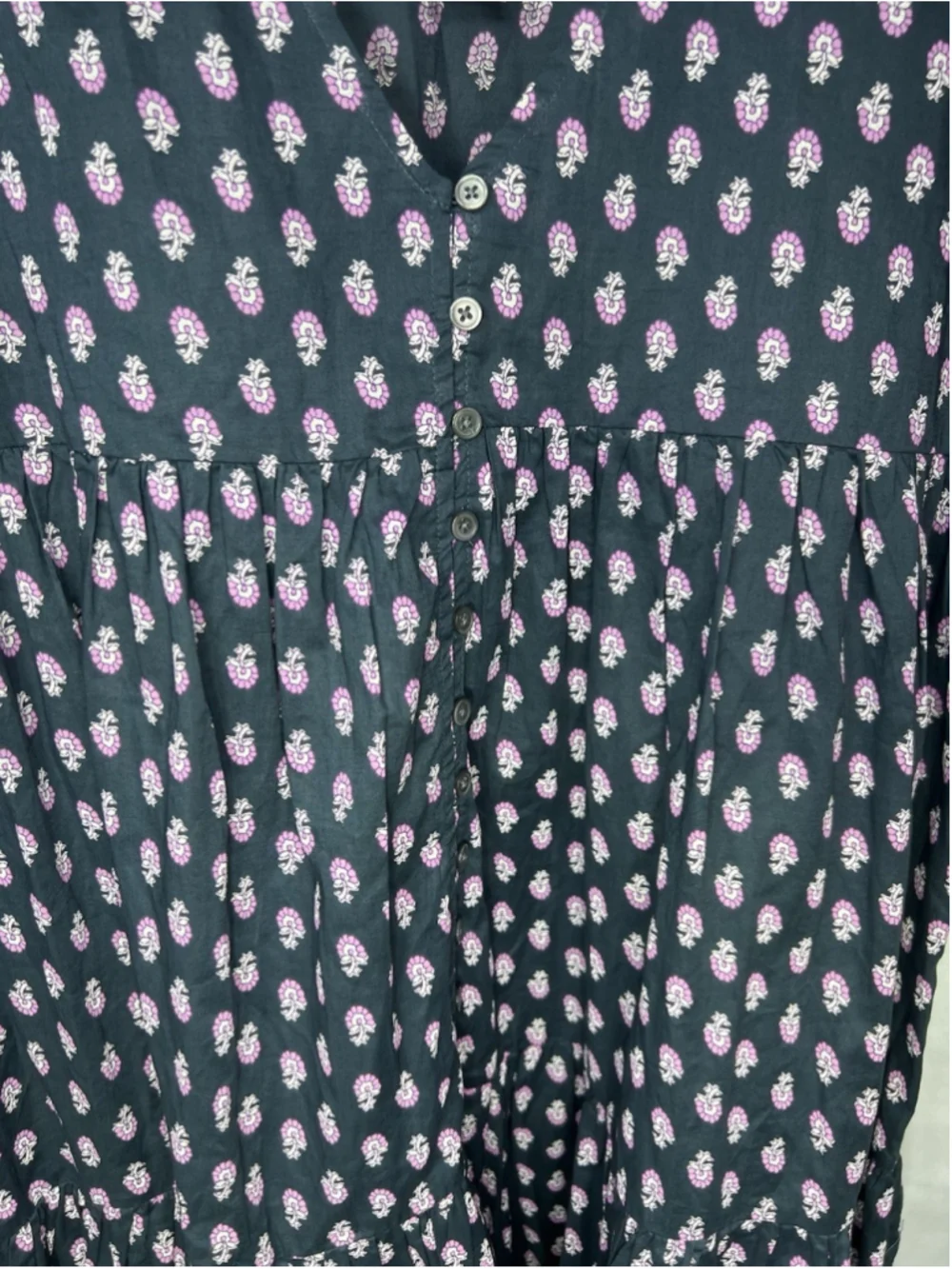 J Crew Tiered Cotton Voile Beach Dress In Best Buds Womens Size XS Lightweight
